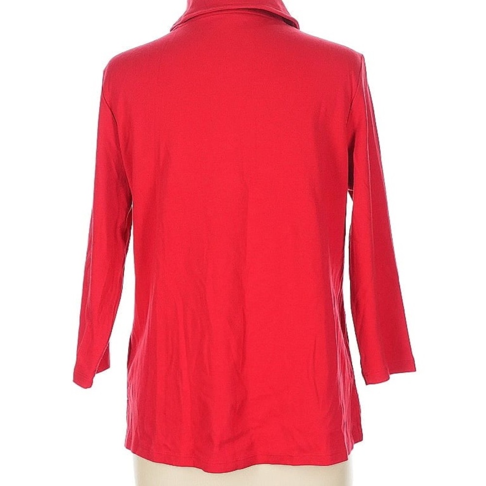 New Drapers & Damons Red Cowl Neck Classic Top 3/4 sleeves M Med - Picture 2 of 9